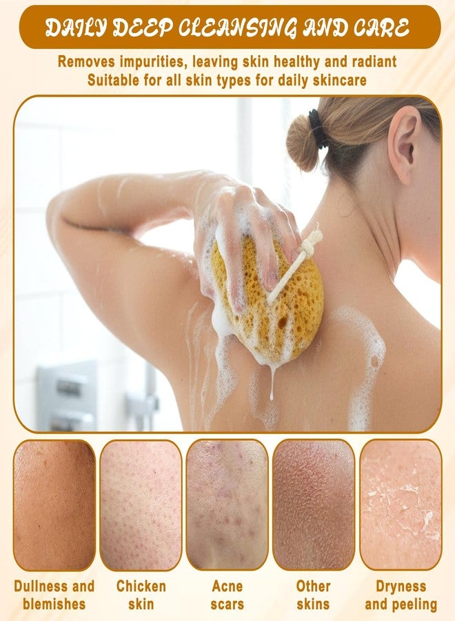 Macuezu 2 Pcs Bath Sponges for Shower, Body Scrubber Sponges, Large Foam Loofah Exfoliating Face Puff for Women Men, Bathroom Accessories - Image 2